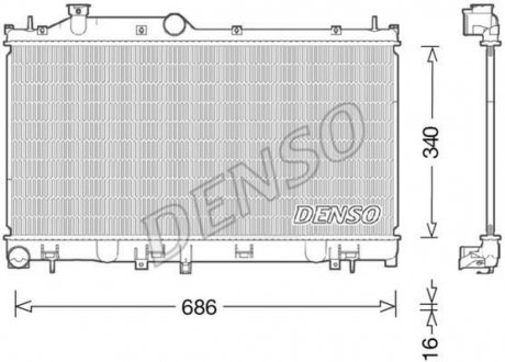 Радіатор двигуна, головний DENSO DRM36021 (фото 1)