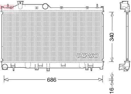 Радіатор двигуна, головний DENSO DRM36021