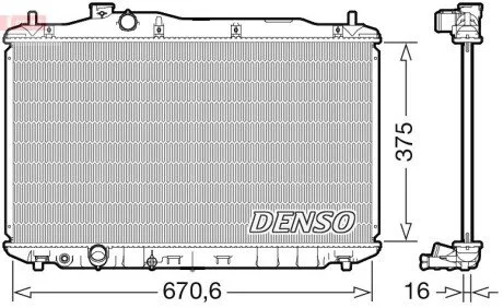 Радіатор двигуна (мкпп) HONDA CIVIC VIII 1.4/1.8 09.05-02.12 DENSO DRM40105