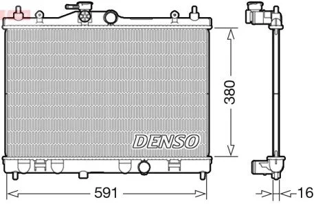 Радіатор двигуна (мкпп) NISSAN CUBE, JUKE 1.6 08.09- DENSO DRM46040