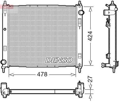 Радіатор двигуна, головний DENSO DRM46044