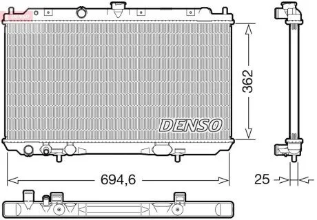 Радіатор двигуна (мкпп) NISSAN PRIMERA 1.9D 04.03- DENSO DRM46073