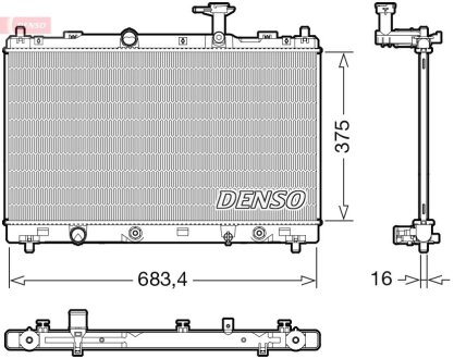 Радіатор двигуна (акпп) SUZUKI SX4 S-CROSS 1.6 08.13- DENSO DRM47041