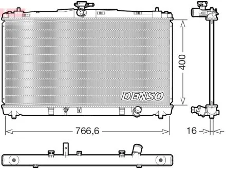 Радіатор двигуна (товщина: 16мм) LEXUS ES, TOYOTA CAMRY 2AR-FE/2AR-FXE/2GR-FE 09.11-06.18 DENSO DRM50144