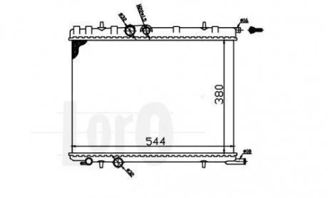 Радиатор охлаждения двигателя Berlingo/Partner (кроме 1.6HDI) 02-08 (380x549x26) (+/- AC) DEPO 009-017-0010 (фото 1)