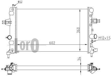 Радиатор охлаждения двигателя ASTRA/ZAFIRA 1.6i 98- DEPO 037-017-0001 (фото 1)