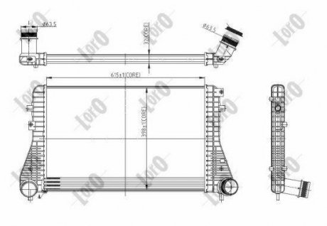 Радиатор интеркулера а PASSAT/TIGUAN 1.4-2.0 05- DEPO 053-018-0013 (фото 1)