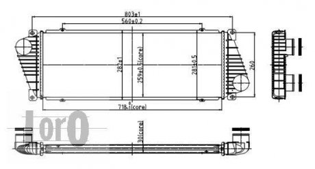 Радиатор интеркулера а Sprinter/LT 95-06 2.5 Tdi DEPO 054-018-0001