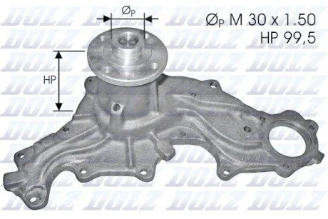 Водяний насос FORD CAPRI III (GECP) GRANADA (GU) SCORPIO I (GAE, GGE) SIERRA (BNC,BNG,GBC) DOLZ F-120