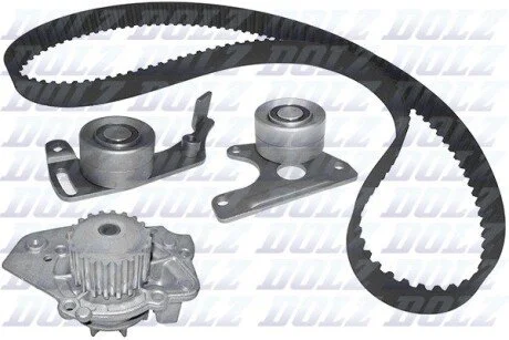 CITROEN К-т ГРМ (помпа + ремень + 2 ролика) C15 1.8 D 86-00, PEUGEOT 306 1.8 D 93-01, PARTNER 1.9 D 96-02, LAND ROVER 400 Toure 1.8 TD 93-98 DOLZ KD011 (фото 1)