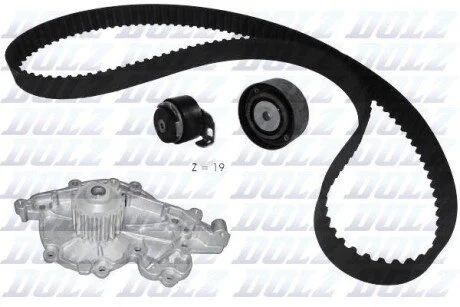 Комплект ГРМ (ремінь + ролик + водяний насос) RENAULT ESPACE III, LAGUNA I, SAFRANE II 2.2D 11.93-03.01 DOLZ KD019