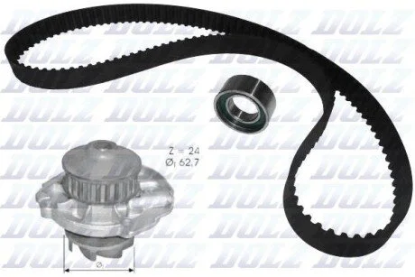 FIAТ К-т ГРМ (помпа + ремень 129 зубцов + ролик) Doblo 1.2 DOLZ KD022