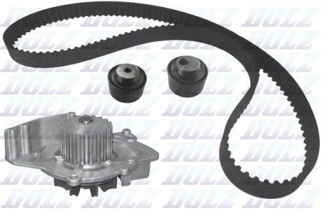 Комплект ГРМ (ремінь + ролик + водяний насос) CITROEN C5 I, C5 II, C8, FIAT ULYSSE, LANCIA PHEDRA, PEUGEOT 406, 607, 807 2.2D 02.00- DOLZ KD076