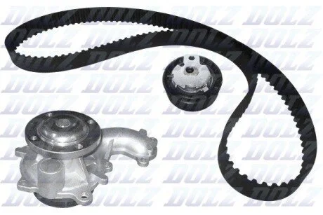 Комплект ГРМ (ремінь + ролик + водяний насос) FORD C-MAX, FIESTA IV, FIESTA/HATCHBACK, FIESTA/MINIVAN, FOCUS C-MAX, FOCUS I, FOCUS II, FOCUS I/KOMBI, GALAXY II, MONDEO IV, S-MAX 1.8D 08.98-06.15 DOLZ KD123