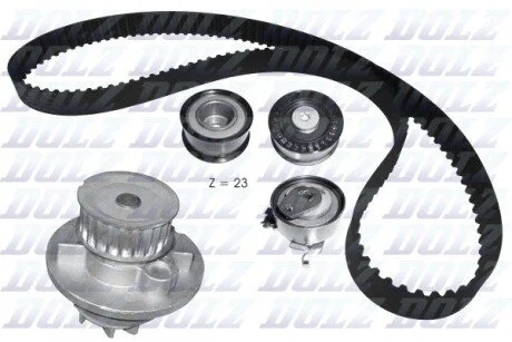OPEL К-т ГРМ (помпа + ремень + ролики 3шт.) Astra G 1.4,1.6 DOLZ KD132