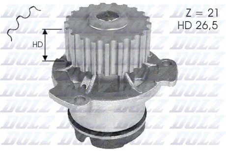 Водяний насос LADA 2108-21099 (круглий зуб) DOLZ L121 (фото 1)