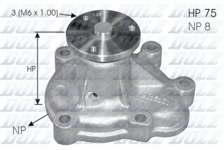 Водяной насос Combo/Astra G/H/Corsa 1.7Di/CDTi 00- DOLZ O144
