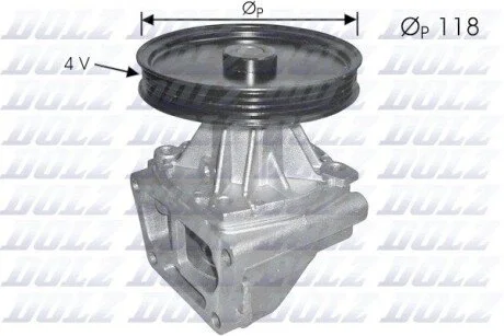 FIAT Помпа воды с корпусом Fiorino,Tipo,Tempra 1.4/1.6 89- DOLZ S-146
