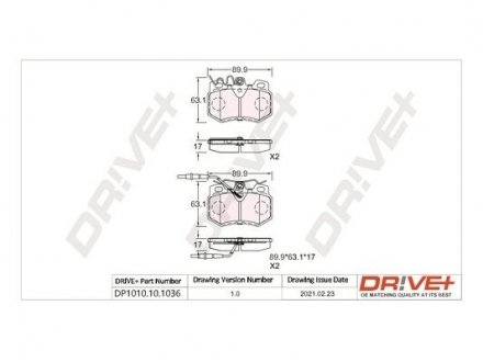 Колодки тормозные (передние) Citroen AX/C15/Peugeot 205 II/305 1.0-2.2D 84-97 (Lucas) Drive+ DP1010101036 (фото 1)