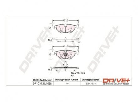 Колодки тормозные (задние) BMW 3 (E36/E46) 90-06/Z4 (E85) 02-09/Rover 75 99-05/Saab 9-5 97-09 Drive+ DP1010101038