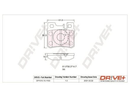 Drive+ - Гальмівні колодки до дисків Drive+ DP1010.10.1163