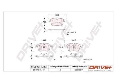 KLOCKI HAM. PEUGEOT 508 18- PRZУD Drive+ DP1010101231