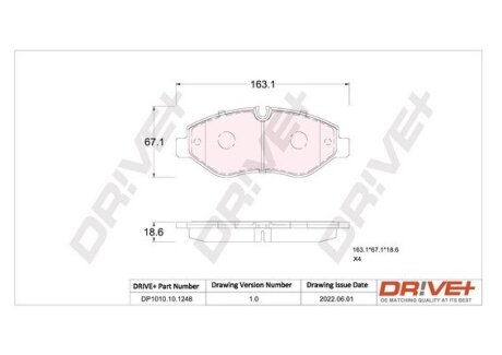 Колодки гальмівні (передні) Iveco Daily IV/V 06- Drive+ DP1010101248