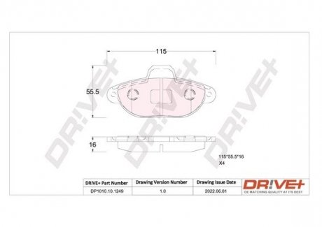 Колодки гальмівні (передні) Fiat Panda 03-/Punto 93-12 Drive+ DP1010101249