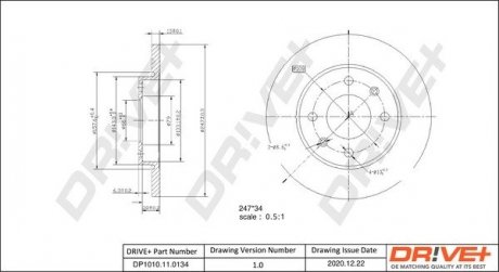 Гальмівний диск Drive+ DP1010110134