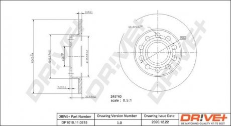 Гальмівний диск Drive+ DP1010110215