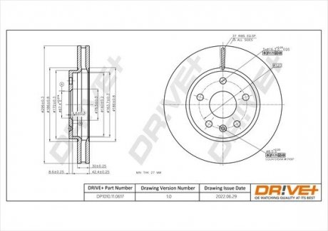 Гальмівний диск Drive+ DP1010110617