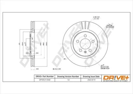 TARCZA HAM. PRZУD VW GOLF III 2.0 16V 280X22 Drive+ DP1010111040