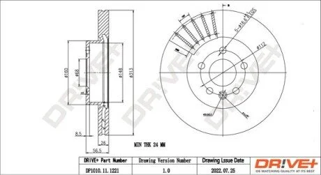 TARCZA HAM. PRZУD FORD GALAXY 06- 313X25 Drive+ DP1010111221