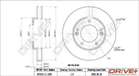 TARCZA HAM. PRZУD KIA SORENTO I 02- 302X28 Drive+ DP1010111359