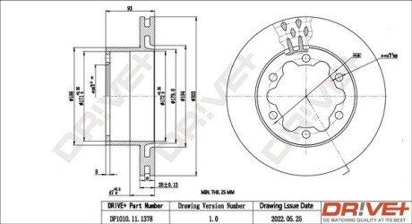 TARCZA HAM. TYЈ DB SPRINTER 906 CDI 06- 303X28 Drive+ DP1010111378