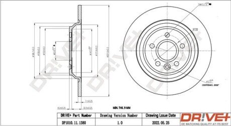 TARCZA HAM. TYЈ VOLVO S60 2.0T 10- 302X11 Drive+ DP1010111380