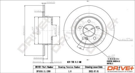 TARCZA HAM. TYЈ DB KLASSE C 1.8-2.2CDI 05- 300X10 Drive+ DP1010111390