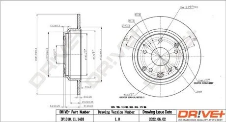 TARCZA HAM. TYЈ HONDA ACCORD COMBI 03- 281X9 Drive+ DP1010111403