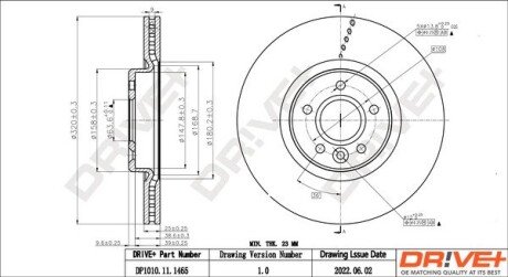 TARCZA HAM. PRZУD VOLVO S40 V50 04- 320X25 Drive+ DP1010111465