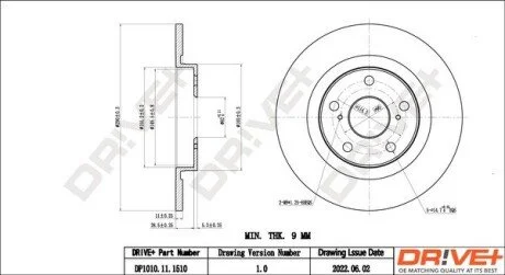 TARCZA HAM. TYЈ TOYOTA AVENSIS 09- 290X11 Drive+ DP1010111510
