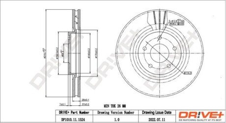 TARCZA HAM. PRZУD RENAULT KOLEOS 2.0CRDI 08- 320X28 Drive+ DP1010111524