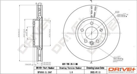 TARCZA HAM. PRZУD VW MULTIVAN T5 03- 340X32.2 Drive+ DP1010111547