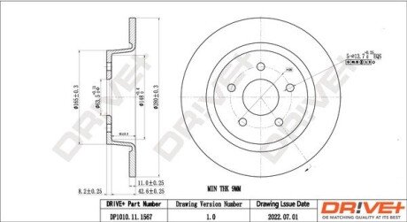 TARCZA HAM. TYЈ FORD C-MAX II 10- 280X11 Drive+ DP1010111567