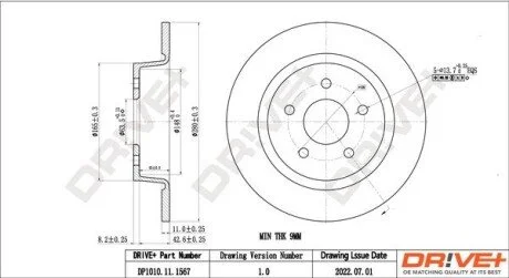TARCZA HAM. TYЈ FORD C-MAX II 10- 280X11 Drive+ DP1010111567