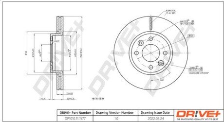 TARCZA HAM. PRZУD MERCEDES BENZ CITAN 12- 258X22 Drive+ DP1010111577