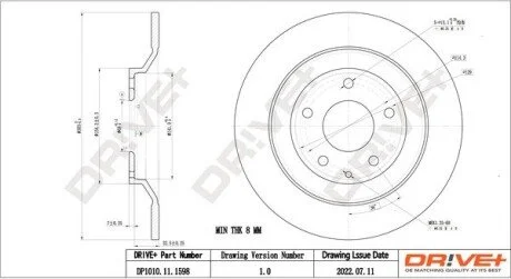 TARCZA HAM. TYЈ MAZDA CX-5 12- 303X10 Drive+ DP1010111598