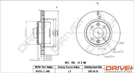 TARCZA HAM. PRZУD RENAULT CLIO IV 12- 258X22 Drive+ DP1010111606