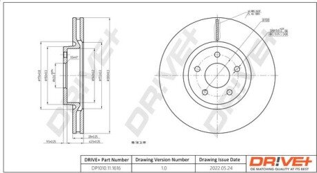 TARCZA HAM. PRZУD FORD MONDEO IV 2.0CDTI 08- 300X28 /STUD 12MM/ Drive+ DP1010111616