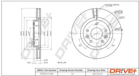 TARCZA HAM. PRZУD NISSAN QASHQAI 13- 296X26 Drive+ DP1010111628