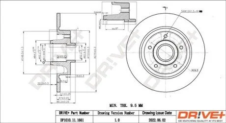 TARCZA HAM. RENAULT FLUENCE 12- 274X11 WITH BEARING Drive+ DP1010111661